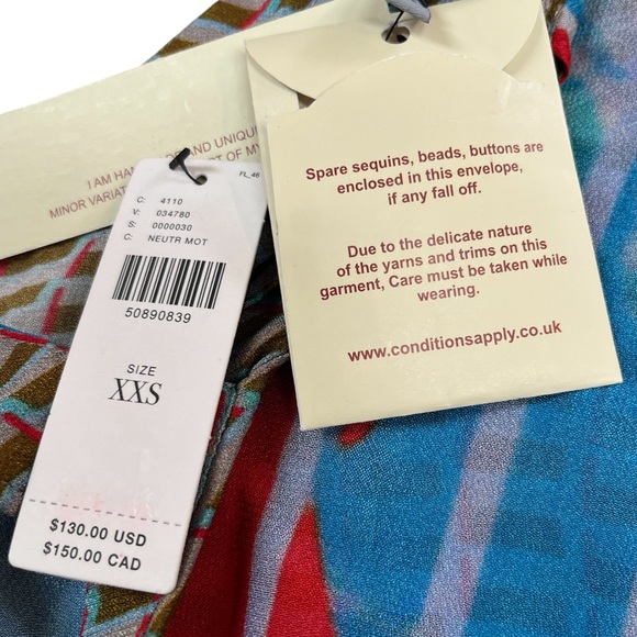 Fall Special Anthropologie Conditions Apply Retro Peasant Blouse XXS NWT - Picture 10 of 16